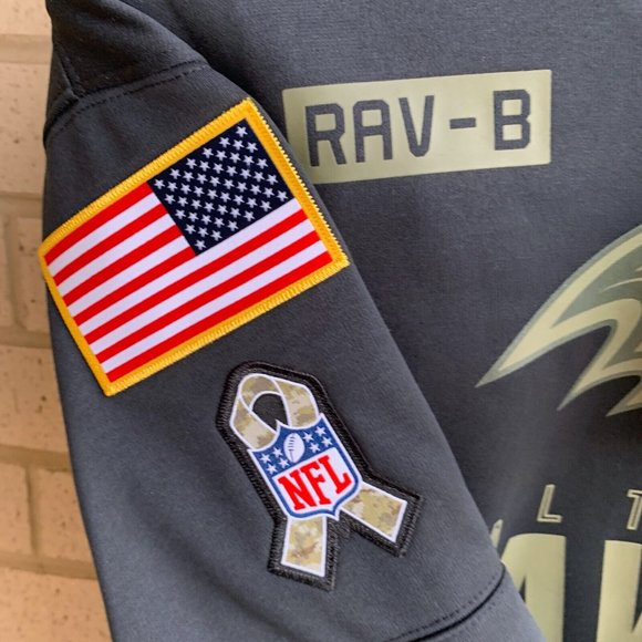 RARE Nwt 100% Nike 2020 Baltimore Ravens Salute To Service Sideline Hoodie NFL - Picture 3 of 4